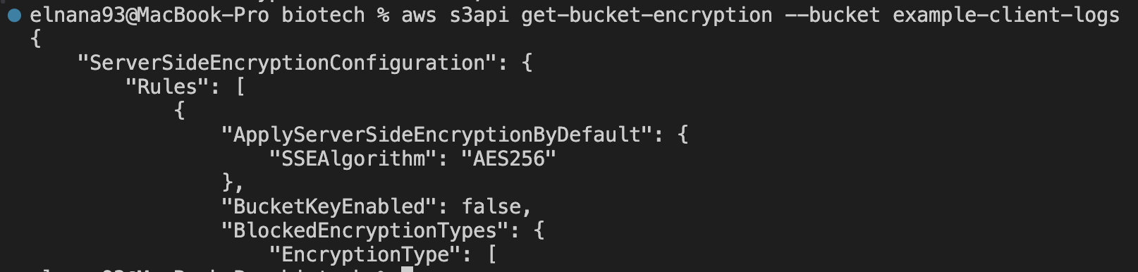 Data-at-Rest Encryption Validation Output